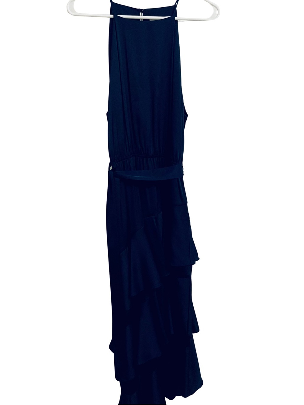 Petal & Pup Navy Ruffle Dress (High-Low Side Cut)